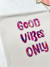 Load image into Gallery viewer, Leo & Wilf X Fin & Nox - Good Vibes Only Banner - Fuchsia / Purple Rainbow Opal