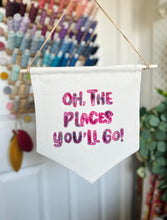 Load image into Gallery viewer, Leo & Wilf X Fin & Nox - Oh, The Places You’ll Go Banner - Fuchsia Rainbow Opal
