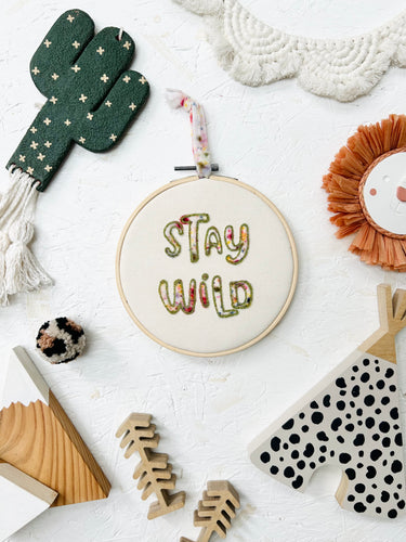 Leo & Wilf X Fin & Nox - Stay Wild 6” Hoop - Green Rainbow Opal