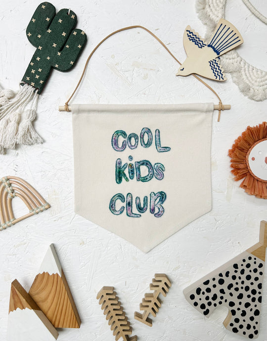 Leo & Wilf X Fin & Nox - Cool Kids Club Banner - Green / Blue Opal