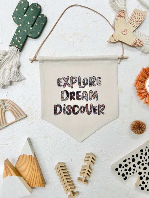 Leo & Wilf X Fin & Nox - Explore Dream Discover Banner - Dark Rainbow Opal