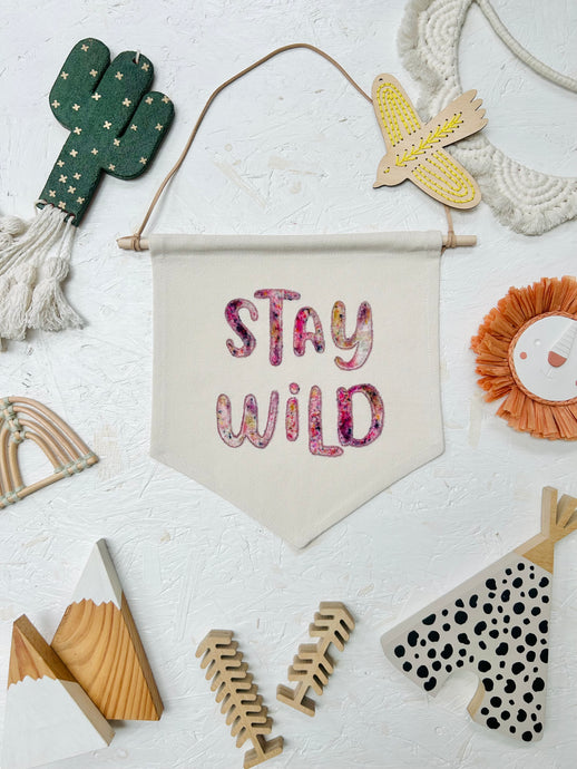 Leo & Wilf X Fin & Nox - Stay Wild Banner - Pink Rainbow Opal