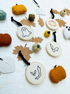 Halloween Collection Spooky Ghost or Pumpkin Mini Hoop