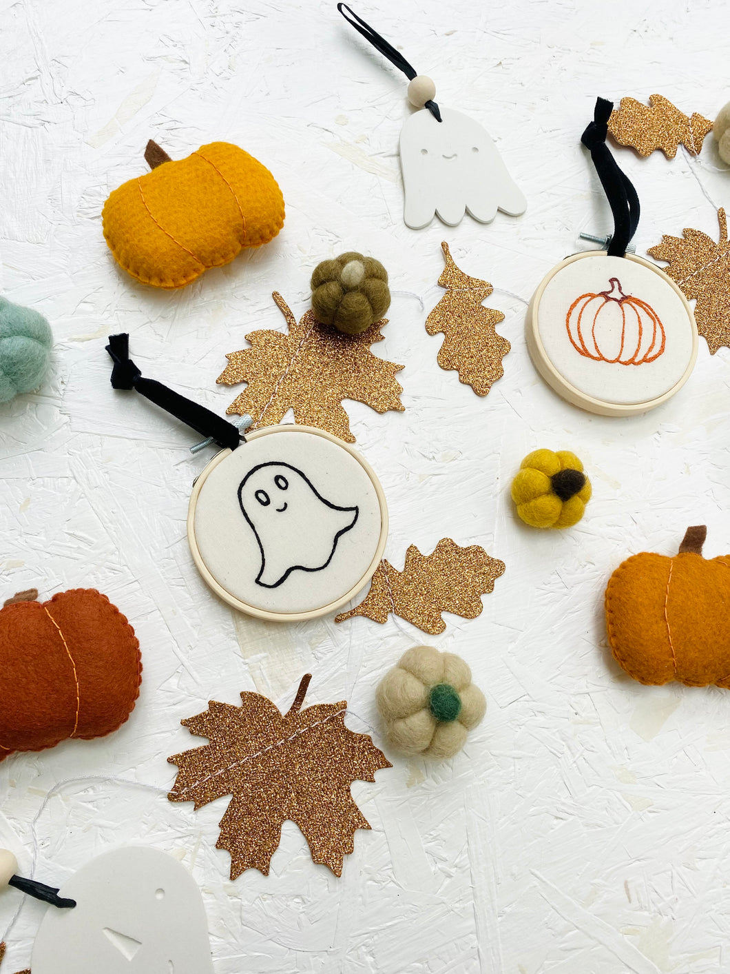 Halloween Collection Spooky Ghost or Pumpkin Mini Hoop
